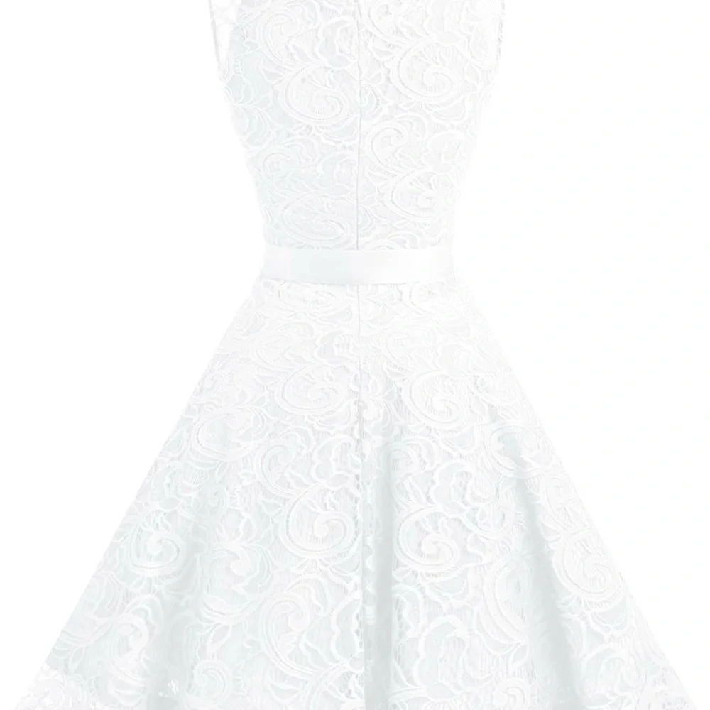 Lace v neck ivory dress Bridal wedding shower dress - Picture 2 of 4